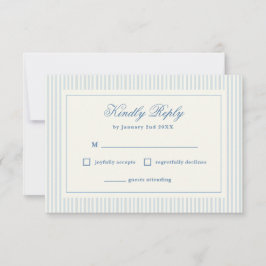 Formal Preppy French Blue Stripes UAWG RSVP Karte