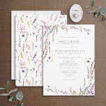 Formal Purple Wildflower Wedding Invitation Einladung<br><div class="desc">Classic and formal, this trendy wildflower wedding invitation design features delicate hand painted watercolor florals in shades of purple, lilac and lavender, with cllassic formal typography. Contact designer for matching products, and view entire wedding suite here: https://www.zazzle.com/collections/purple_lilac_lavender_wildflower_wedding-119347990909221303. Thank you sooo much for supporting our small business, we really appreciate it!...</div>