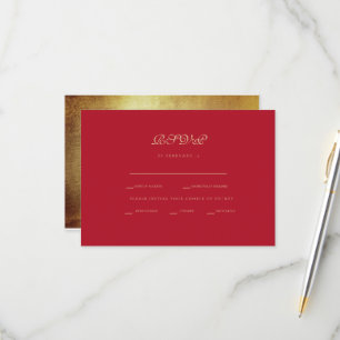 Formal Red & Gold Ethnic Wedding RSVP