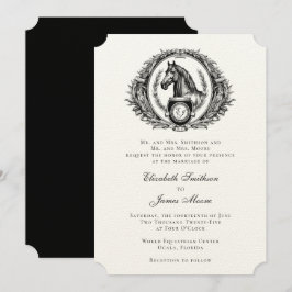 Formal Reitpferd Monogram Wappen Wedding Einladung