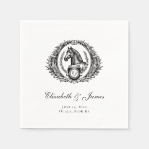 Formal Reitpferd Monogram Wappen Wedding Serviette