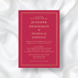 Formal rosa Hochzeit Gold Folieneinladung