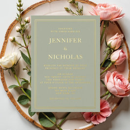 Formal Sage Green Wedding Folieneinladung