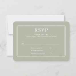 Formal Sage Green Wedding RSVP Karte