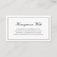 Formal Schwarz und Weiß Hochzeit Flitterwochen wün