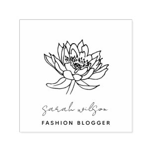 Formal Script Botanical Lotus Floral Permastempel