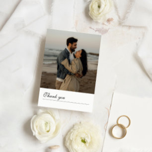 Formal Script Message Foto Wedding Dankeschön Card Dankeskarte