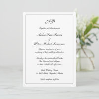 Formal Script Monogram Schwarz-weiß Elegant Weddin