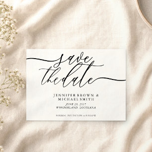 Formal Script Wedding Rett Date Foto Save The Date