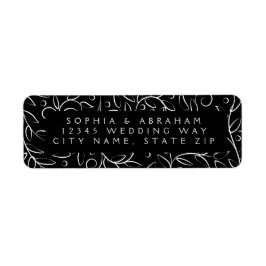 Formal Scrolling Blätter Black Wedding Address