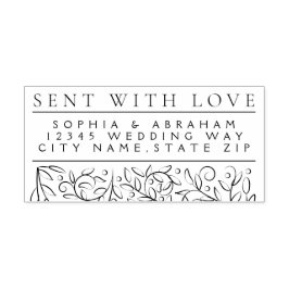 Formal Scrolling-Blätter - Hochzeitadresse Permastempel