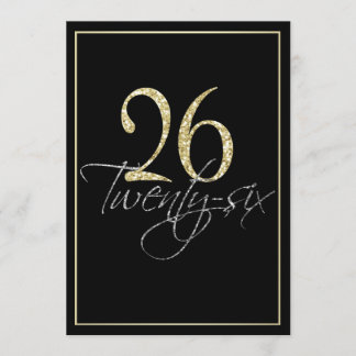 Formal Silver Black und Gold 26. Geburtstagsparty Einladung