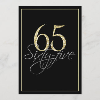 Formal Silver Black und Gold 65. Geburtstagsparty Einladung