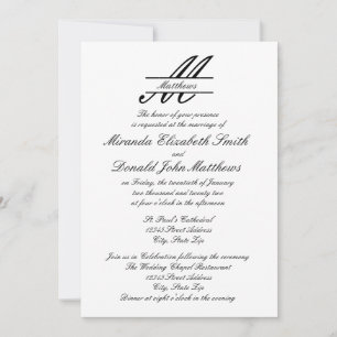 Formal Simple Elegant - Hochzeit/Empfang Einladung