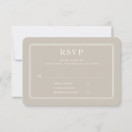Formal Taupe Hochzeit RSVP Karte