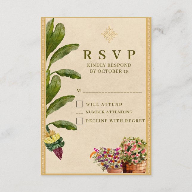 Formal Traditional Wedding RSVP Card | Elegant  (Devant)