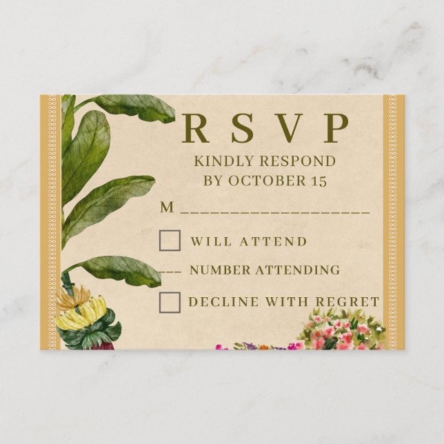 Formal Traditional Wedding RSVP Card | Elegant  (Devant)