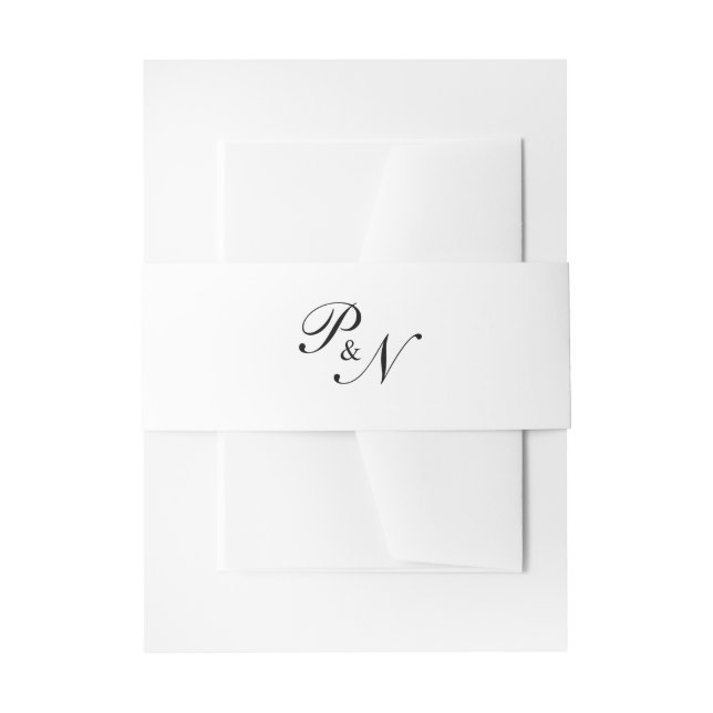 Formal Traditionelle Monogram Elegant Wedding Einladungsbanderole (Vorderseite Beispiel)