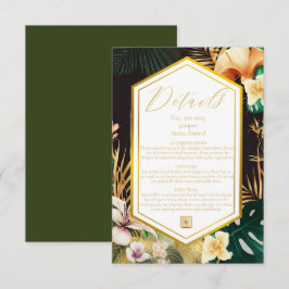 Formal Tropical Destination Wedding Details Card RSVP Karte