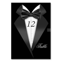 Formal Tuxedo Schwarze Tischnummer Sitzplatz