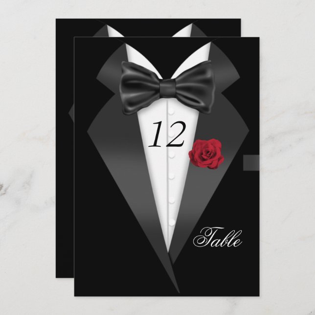 Formal Tuxedo Schwarze Tischnummer Sitzplatz 2 (Vorne/Hinten)