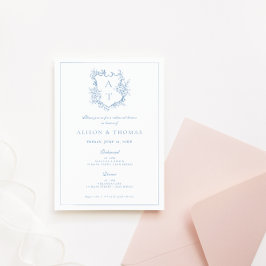 Formal Wappen Dusty Blue Probe Dinner Einladung