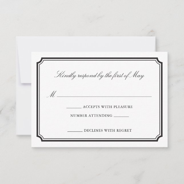 Formal Wedding Einladung RSVP Karte (Vorderseite)