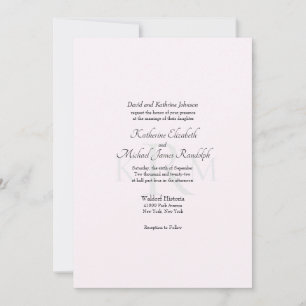 Formal Wedding Monogram Bride Parents Pink II Einladung