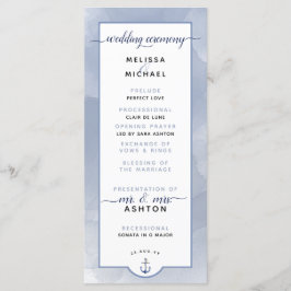 Formal #Wedding #Nautical Navy Dusty Blue Wedding Programm