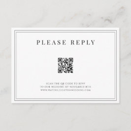 Formal Wedding QR Code RSVP Card Begleitkarte