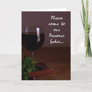 Formal Weinglas Pessach Seder Einladung