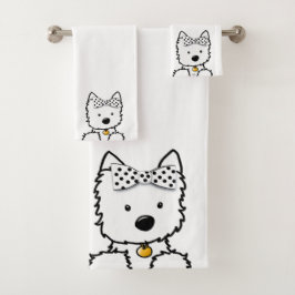 Formal Westie Girl Badhandtuch Set