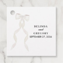 Formal White Bow Ribbon Elegante Hochzeit