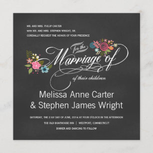 Formale Blumentafel-Hochzeits-Einladungen Einladung