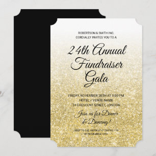Formale Corporate-Fundraising-Party Gold-Glitter  Einladung