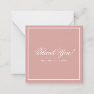Formale Dusty Rose und weiße Schrift Hochzeits-Dan Mitteilungskarte
