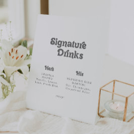 Formale einfache Hochzeits-Signature-Drinks Sockelschild