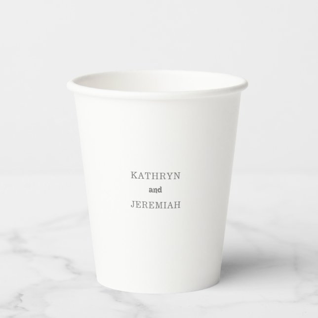 Formale einfache minimale Hochzeit Pappbecher (Vorderseite)