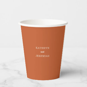Formale einfache minimale Terrakotta-Hochzeit Pappbecher