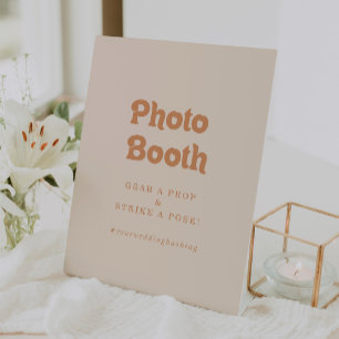 Formale einfache Terrakotta-Hochzeits-Photobooth Sockelschild