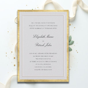 Formale Faux-Gold-Elfenbein-Moderne-Klassische-Hoc Einladung