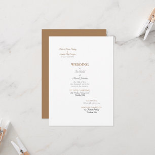 Formale Gold- und Weiße-Beide-Eltern-Hochzeit Einladung
