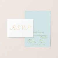 Formale Goldfolie Eisblaue Hochzeit RSVP