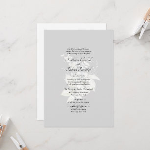 Formale Hochzeit Elegante weiße Blumen-Einladung Einladung