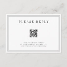 Formale Hochzeits-QR-Code-RSVP-Karte