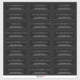 Formale Hochzeitsadresse in Schwarz und Weiß Aufkleber