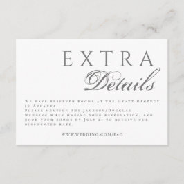 Formale Kalligraphie Elegant Gray Wedding Details Begleitkarte