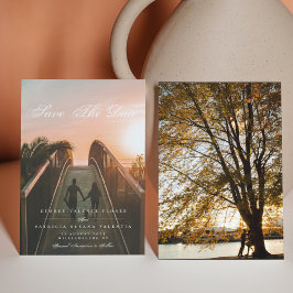 Formale Kalligraphie Elegantes Multi-Foto Save The Date