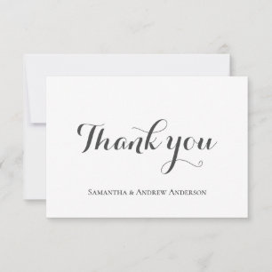 Formale klassische elegante graue weiße Schrift Ho Dankeskarte
