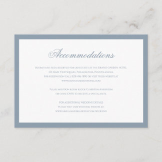 Formale klassische verstaubte blaue Hochzeitsunter Begleitkarte